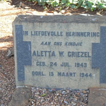GRIEZEL Aletta W. 1943-1944
