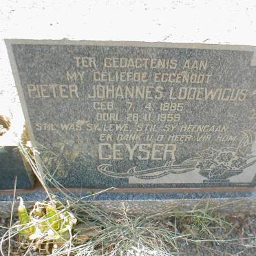 GEYSER Pieter Johannes Lodewicus 1885-1959