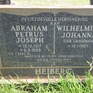 HEIBERG Abraham Petrus Joseph 1917-1989 &amp; Wilhelmina Johanna LANDMAN 1927-