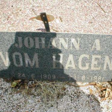 HAGEN Johann A., vom 1909-1981