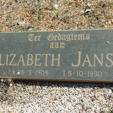 JANSEN Elizabeth 1908-1930