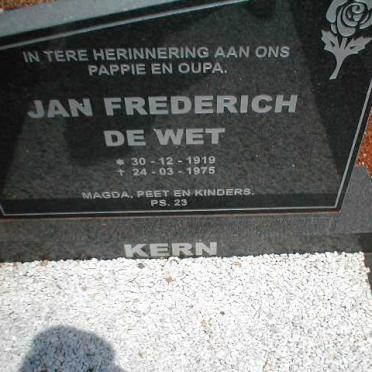 KERN Jan Frederick de Wet 1919-1975