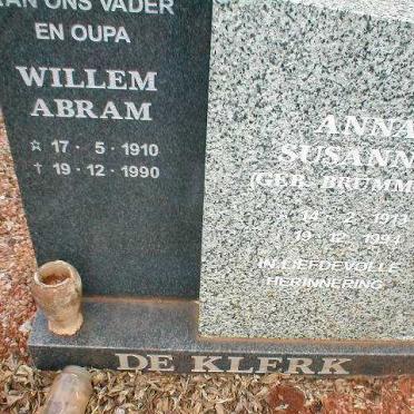 KLERK Willem Abram, de 1910-1990 &amp; Anna Susanna BRUMMER 1913-1994