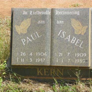 KERN Paul 1906-1987 &amp; Isabel 1909-1989