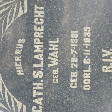 LAMPRECHT Cath.S. nee WAHL 1881-1935