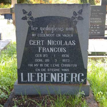 LIEBENBERG Gert Nicolaas Francois 1936-1973