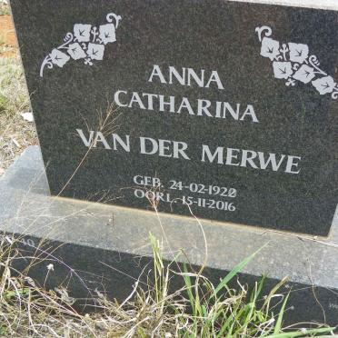 MERWE Anna Catharina, van der 1922-2016