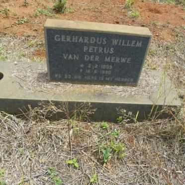MERWE Gerhardus Willem Petrus, van der 1909-1990