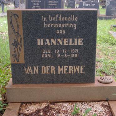 MERWE Hannelie, van der 1971-1981