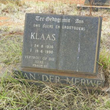 MERWE Klaas, van der 1936-1990