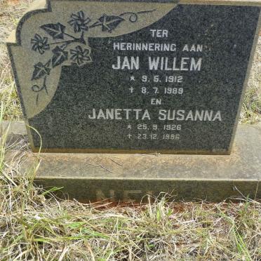 NEL Jan Willem 1912-1989 &amp; Janetta Susanna 1926-1996