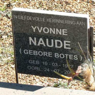 NAUDE Yvonne nee BOTES 1927-200?