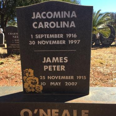 O'NEALE James Peter 1915-2007 &amp; Jacomina Carolina 1916-1997