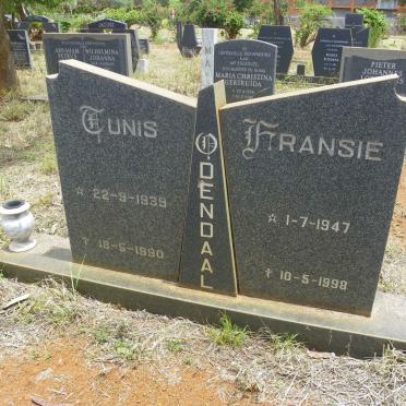 ODENDAAL Tunis 1939-1990 &amp; Fransie 1947-1998