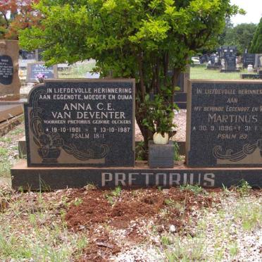 PRETORIUS Martinus 1896-1968 &amp; Anna C.E. VAN DEVENTER voorheen PRETORIUS nee OLCKERS 1901-1987