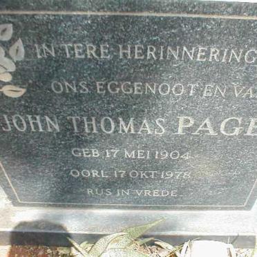 PAGE John Thomas 1904-1978