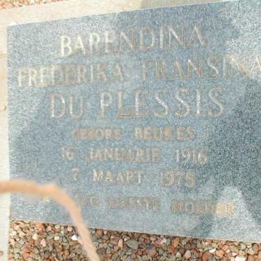 PLESSIS Barendina Frederika Fransina, du geb. BEUKES 1916-1975