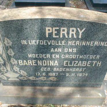 PERRY Barendina Elizabeth geb. BADENHORST 1887-1974