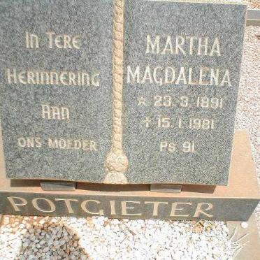 POTGIETER Martha Magdalena 1891-1981