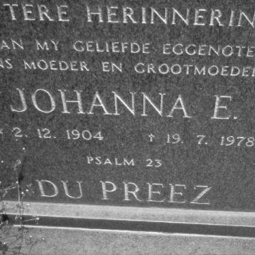 PREEZ Johanna E., du 1904-1978