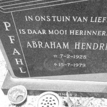PFAHL Abraham Hendrik 1928-1979