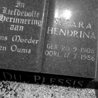 PLESSIS Susara Hendrina, du 1908-1986