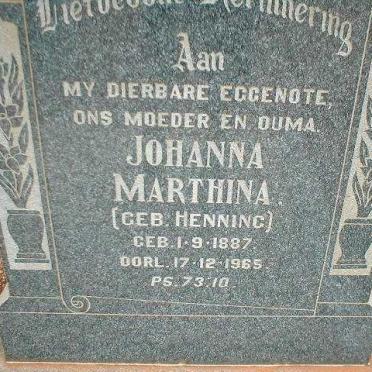 PREEZ Johanna Marthina, du nee HENNING 1887-1965