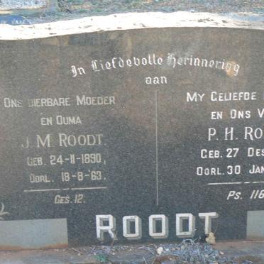 ROODT  P.H. 1881-1950 &amp; J.M. 1890-1963
