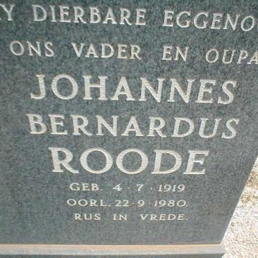 ROODE Johannes Bernhardus 1919-1980