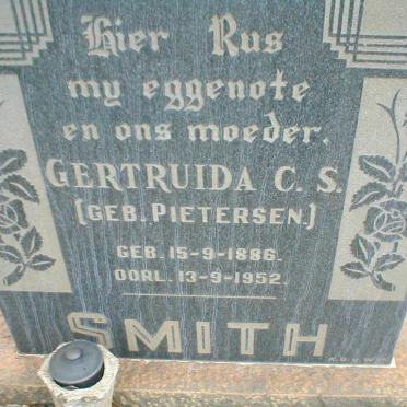 SMITH Gertruida C.S. nee PIETERSEN 1886-1952