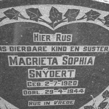 SNYDERT Magrieta Sophia 1920-1944