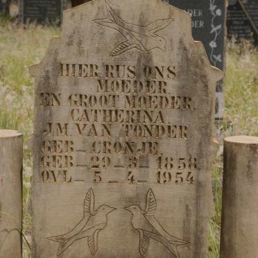 TONDER Catherina J.M., van nee CRONJE 1858-1954
