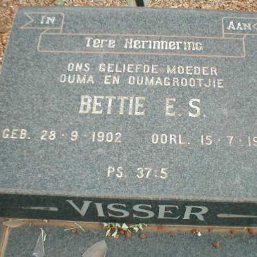 VISSER Bettie E. S. 1902-1986