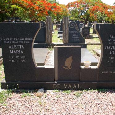 VAAL David Johannes, de 1902-1973 &amp; Aletta Maria 1911-1999