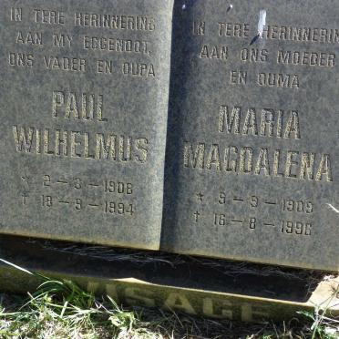 VISAGE Paul Wilhelmus 1908-1994 &amp; Maria Magdalena 1909-1996