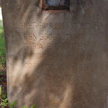 VORSTER Maria Elisabetha nee STEYN 1907-1938