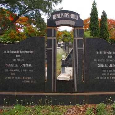 WALKINSHAW Charles Alexander 1897-1965 &amp;  Issabella Johanna DUVENHAGE 1904-