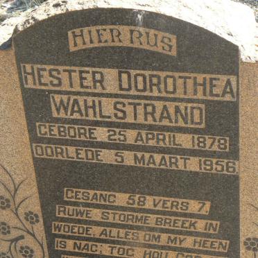 WAHLSTRAND Hester Dorothea 1878-1956