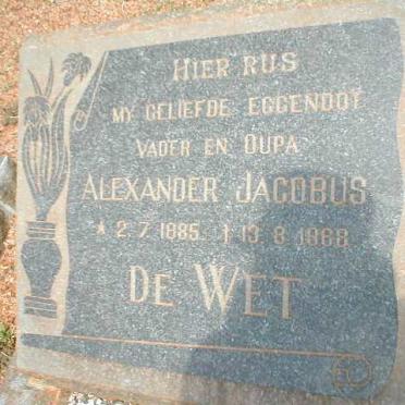 WET Alexander Jacobus, de 1885-1968