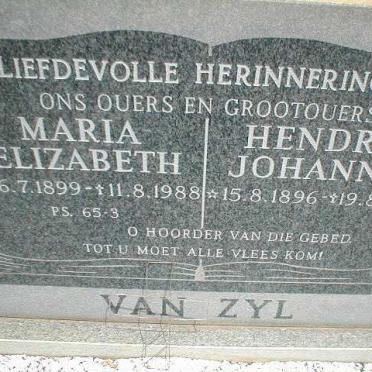 ZYL Hendrik Johannes, van 1896-1987 &amp; Maria Elizabeth 1899-1988