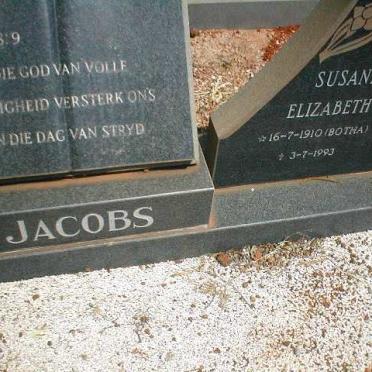 JACOBS Susanna Elizabeth geb. BOTHA 1910-1993