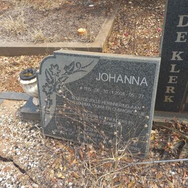 KLERK Philippus Jacobus, de 1912-1998 &amp; Johanna 1915-2004