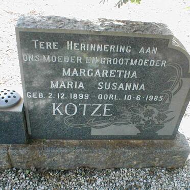 KOTZE Margaretha Maria Susanna 1899-1985