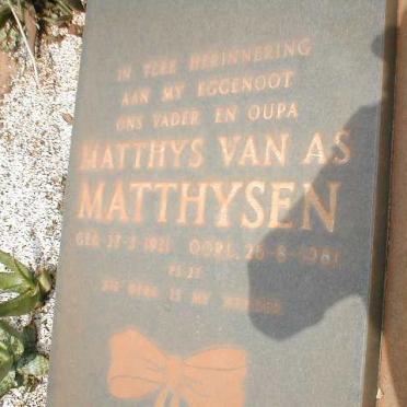 MATTHYSEN Matthys van As 1931-1981