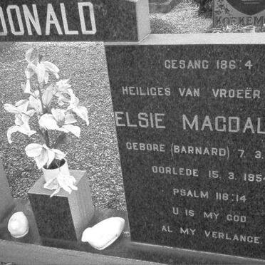 MC DONALD Elsie Magdalena nee BARNARD 1897-1954