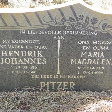 PITZER Hendrik Johannes 1916-1991 & Maria Magdalena 1918-1994