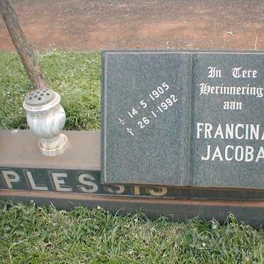 PLESSIS Francina Jacoba, du 1905-1992