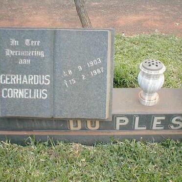 PLESSIS Gerhardus Cornelius, du 1903-1987