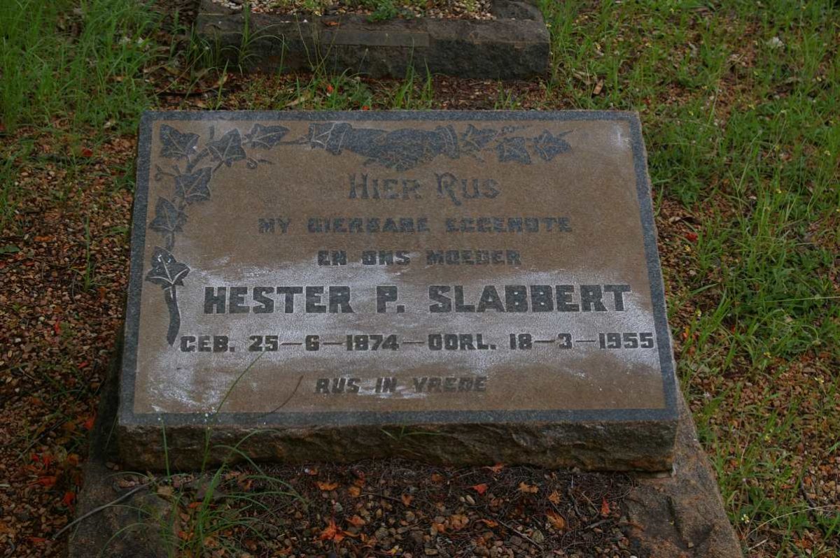 SLABBERT Petrus J.F. 1878-1956 & Hester P. 1874-1955