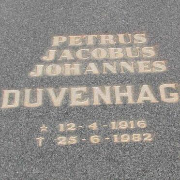 DUVENHAGE Petrus Jacobus Johannes 1916-1982